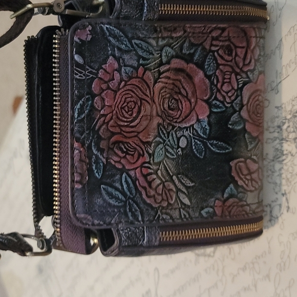 Leather Rose Crossbody or Shoulder Mini Purse - Picture 3 of 4